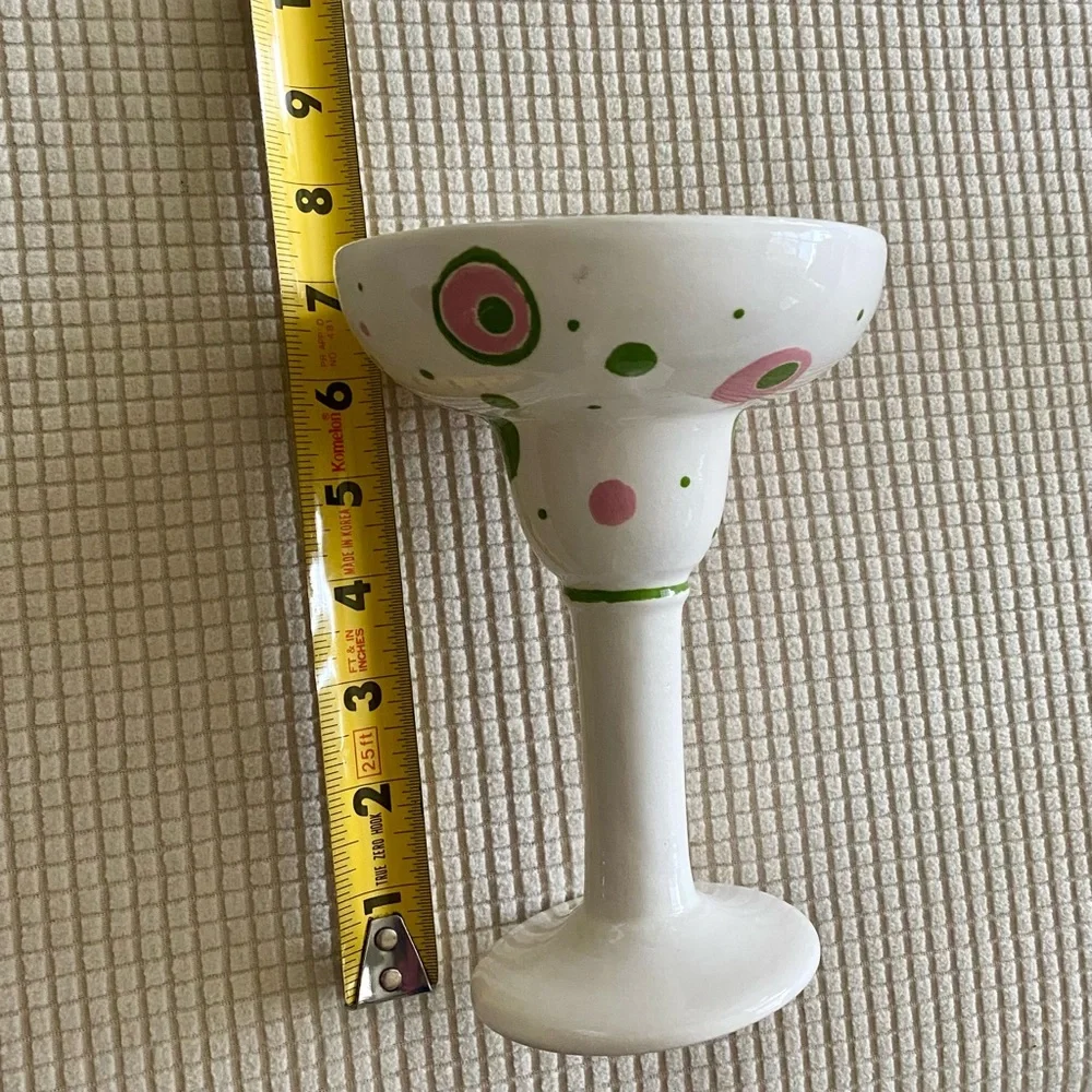 Hand-Painted Ceramic Pottery Margarita Goblet Set